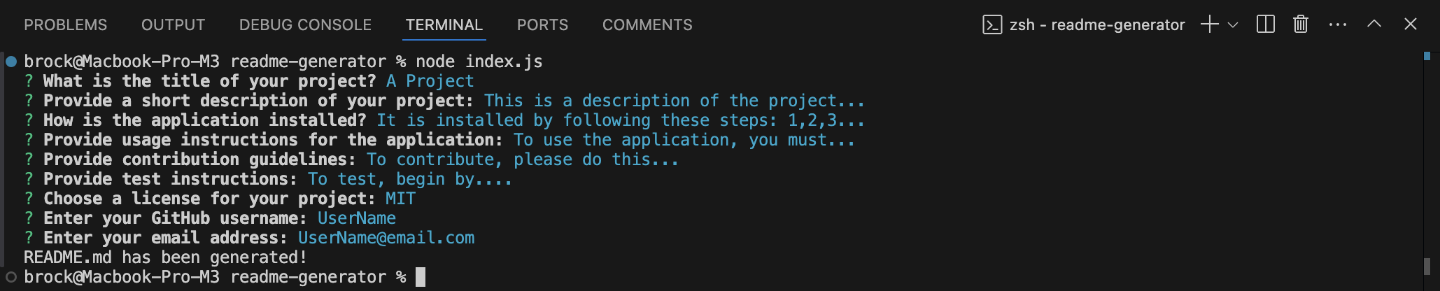 README Generator | nodejs-readme-generator